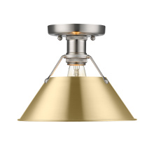 Golden 3306-FM PW-BCB - Yep by Golden Lighting Orwell 1-light Flush Mount in Pewter and Brushed Champagne Brass shade